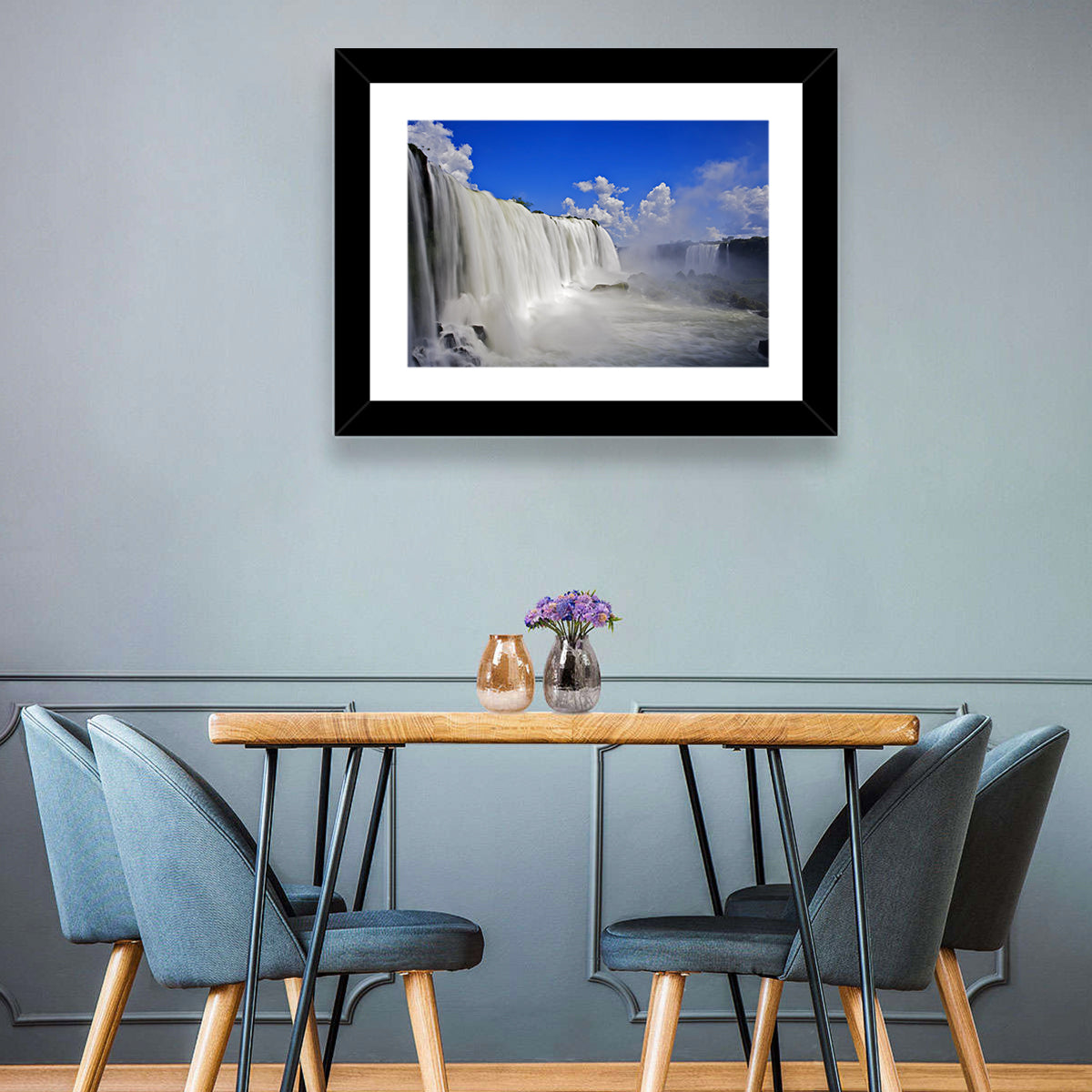 Silky Iguazu Falls, Foz Do Iguaçu Wall Art in a room, landscape