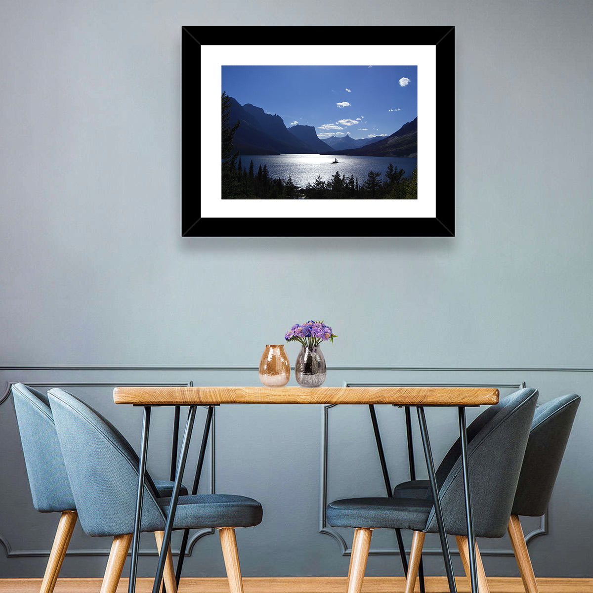 Wild Goose Island, St. Mary Lake Wall Art in a room, landscape