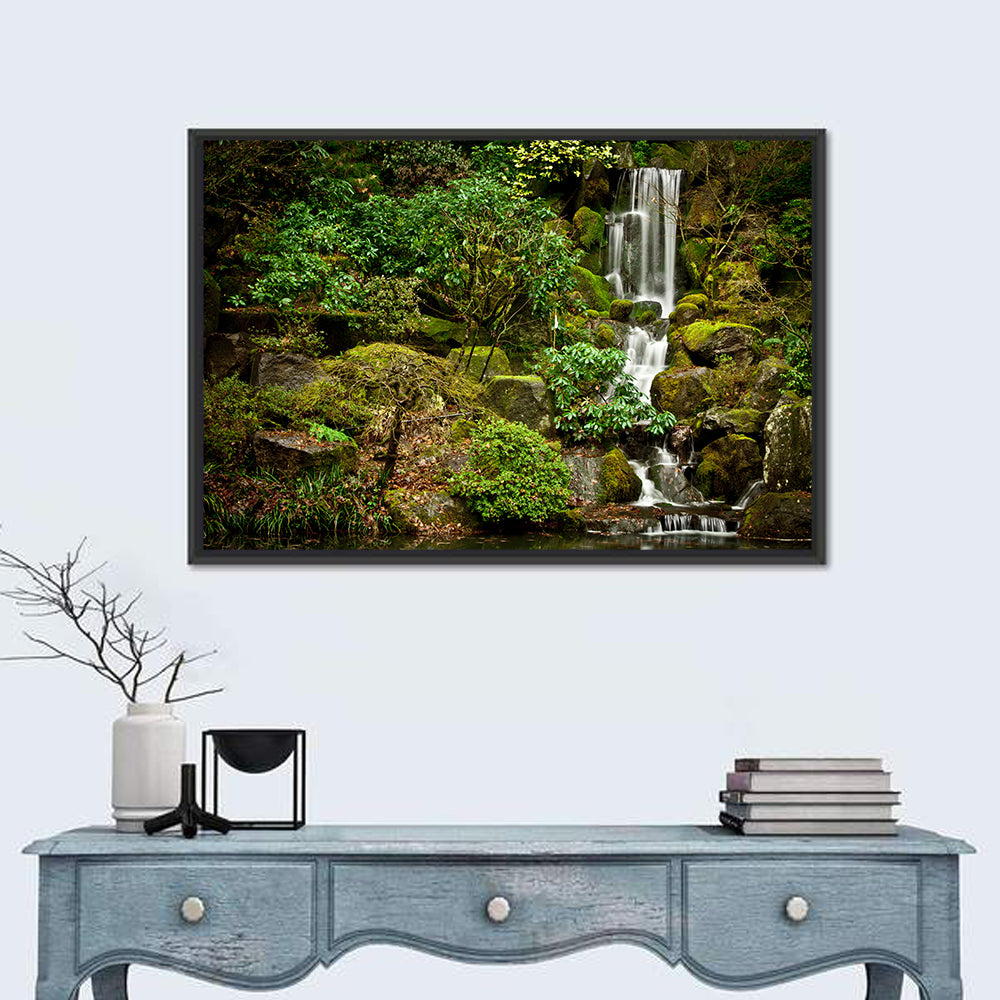 Secluded Mossy Waterfall Wall Art