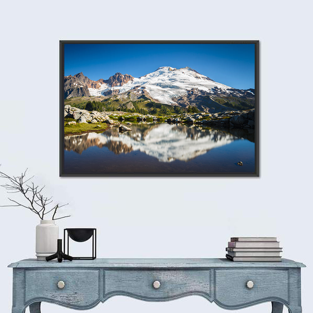 Snow-capped Mount Baker Wall Art in a room, landscape