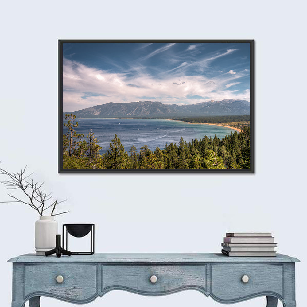 Pines Above a Blue Lake Wall Art