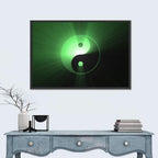 Green Glowing Yin Yang Wall Art
