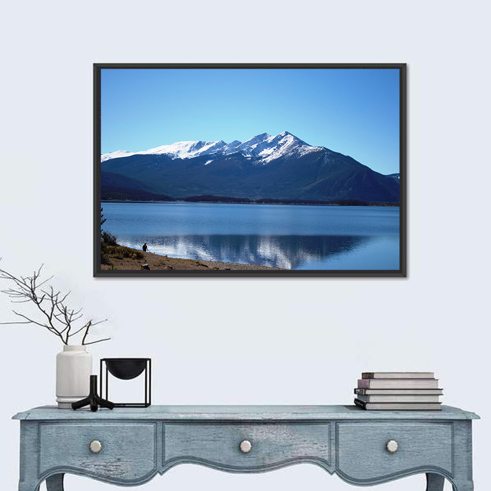 Lake Dillon Reflection Wall Art in a room, landscape