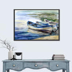 Watercolor Rowboats by the Shore Wall Art