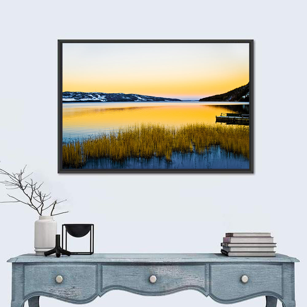 Lapland Lake Sunrise Wall Art in a room, landscape