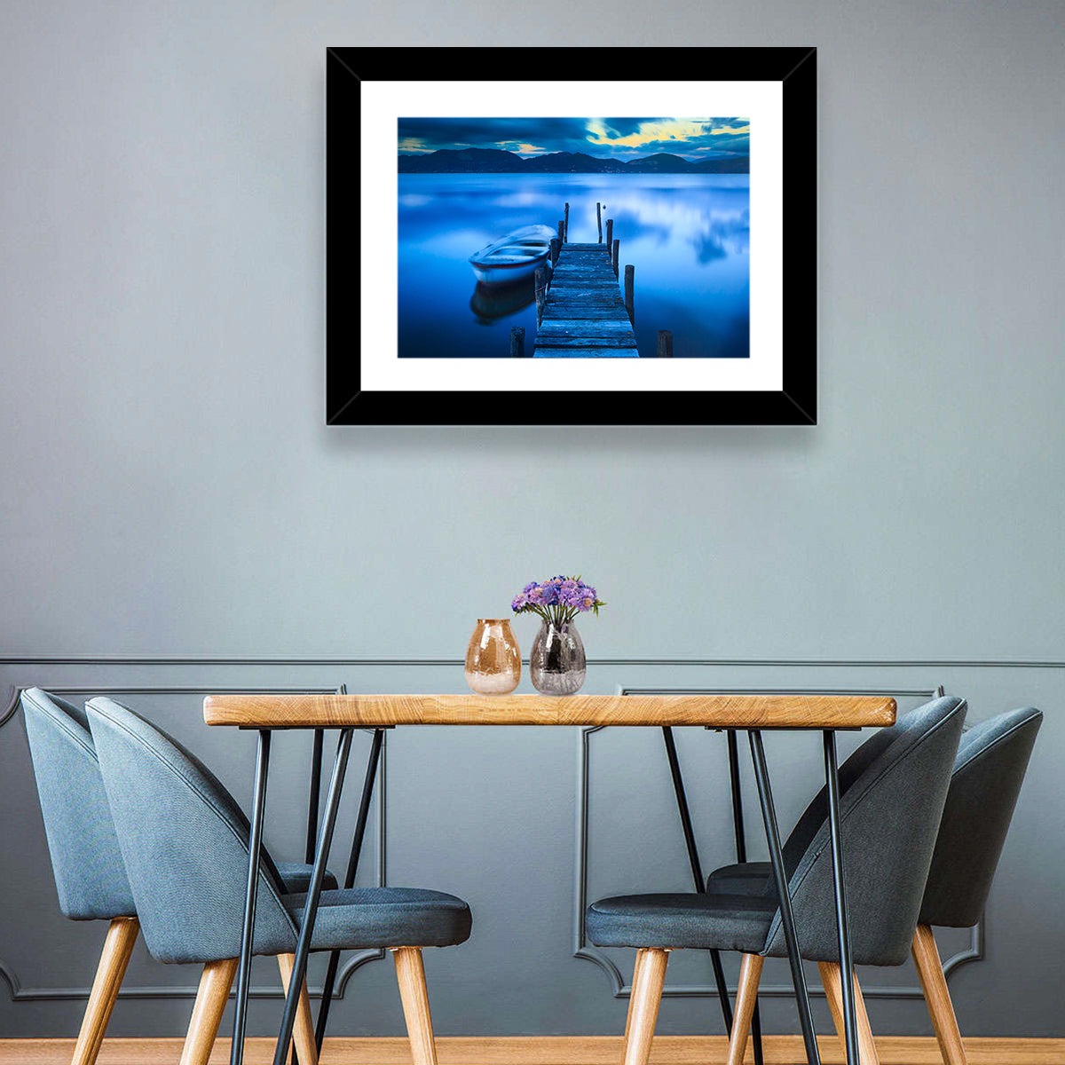 Boat & Wooden Pier Wall Art