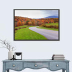 Curving Road Through Autumn Meadow Wall Art