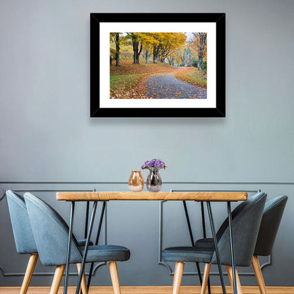 Autumn Leaves on Road Wall Art