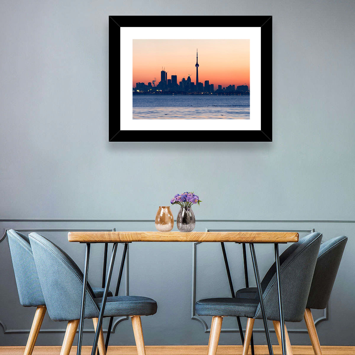Toronto Dusk Skyline with Cn Tower Wall Art