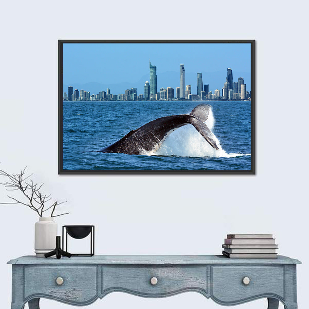 Gold Coast Whale and Skyline Wall Art