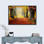 Misty Autumn Forest Path Wall Art