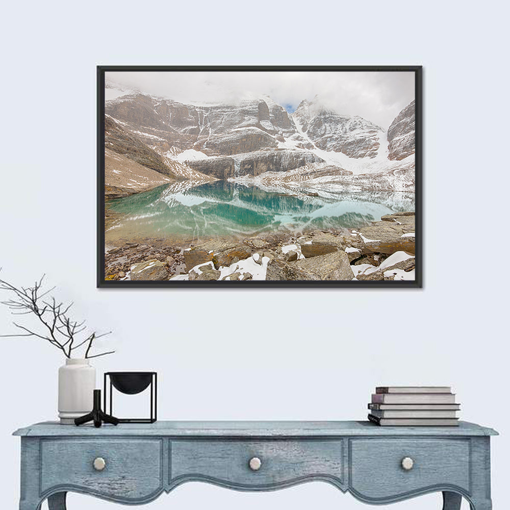 Lake Oesa Reflection Wall Art in a room, landscape