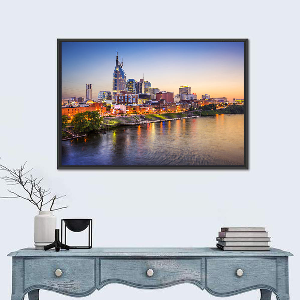 Nashville Skyline Over the Cumberland River Wall Art