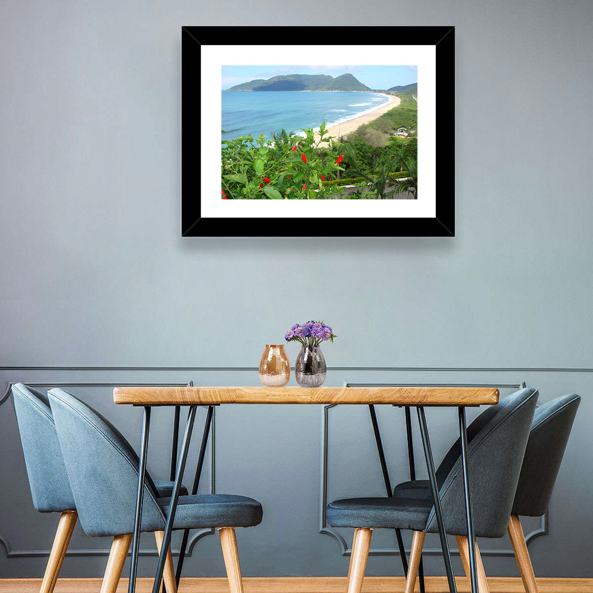 Armacao Beach Scene Wall Art in a room, landscape