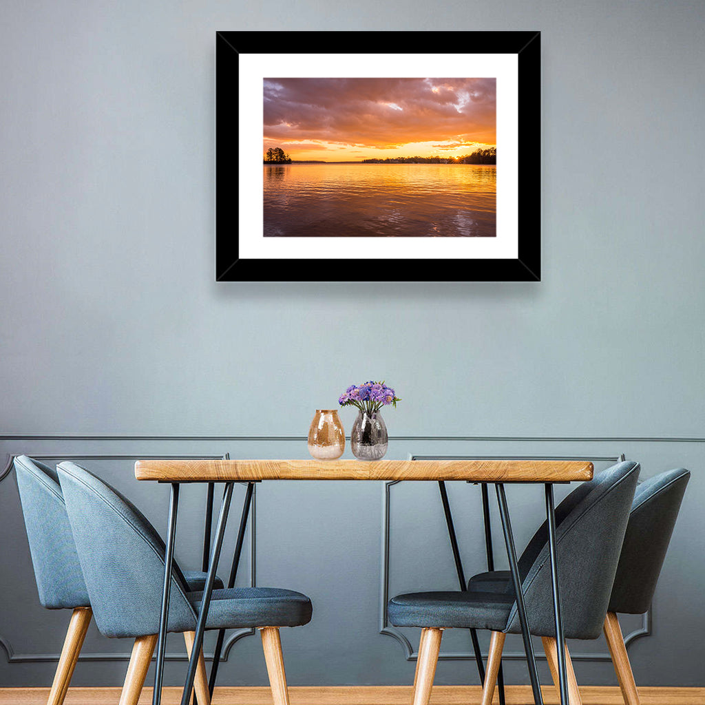 Golden Sunset Over Lake Norman Wall Art