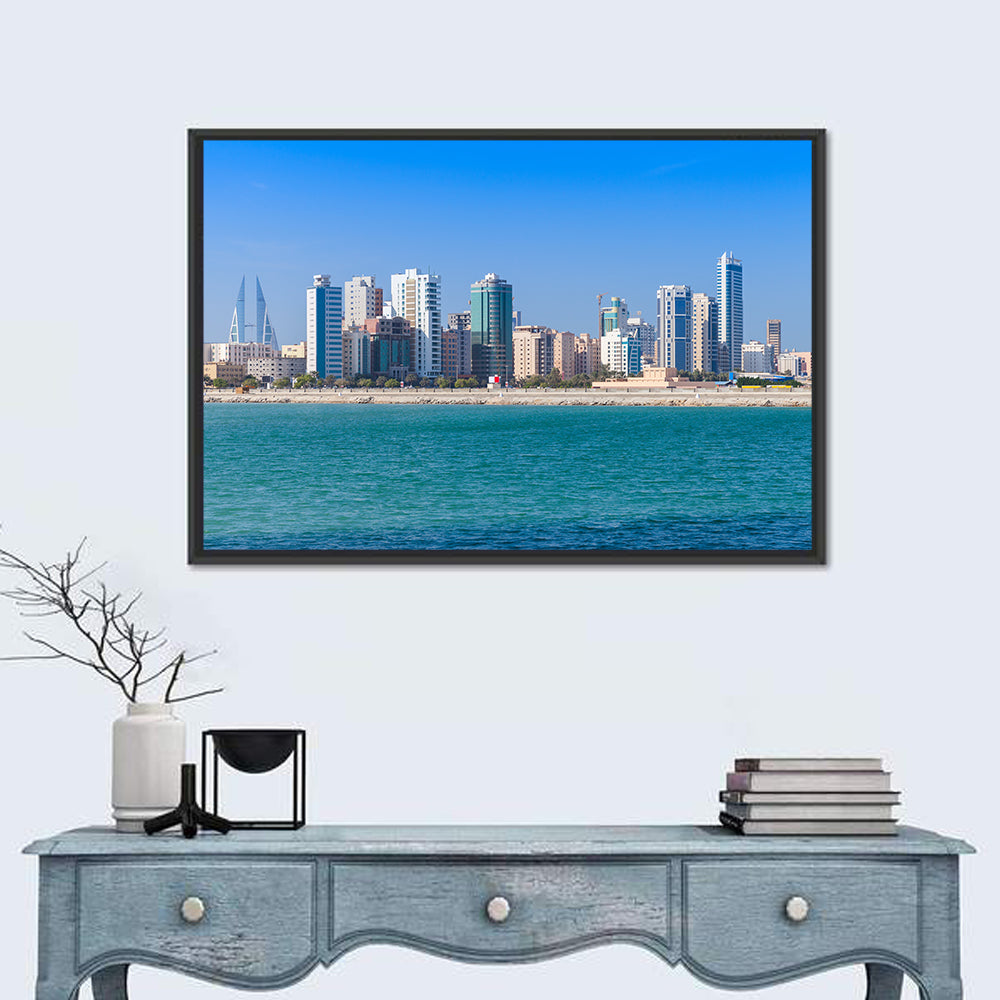 Manama Skyline, Bahrain Wall Art in a room, landscape