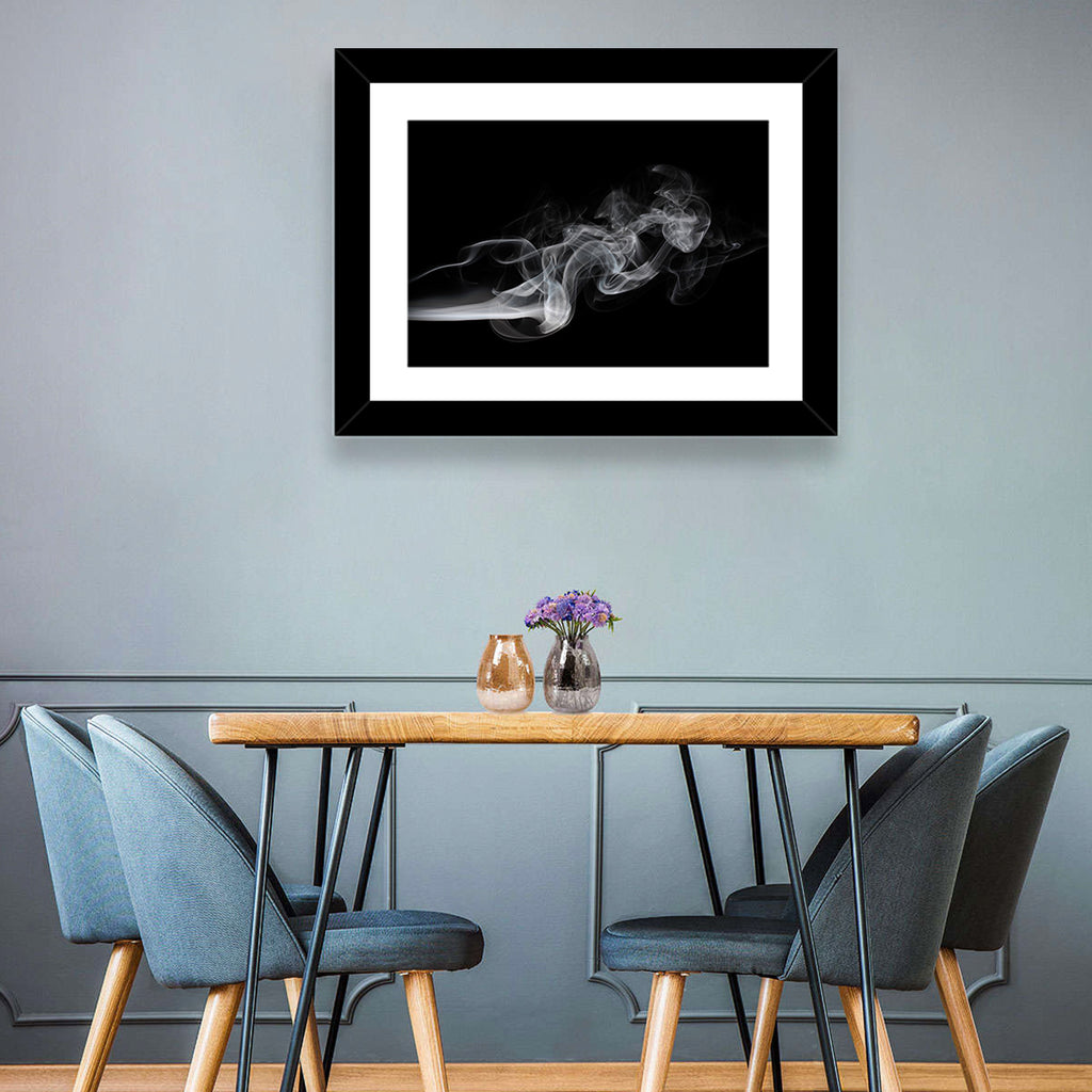 Swirling Smoke on Black Wall Art