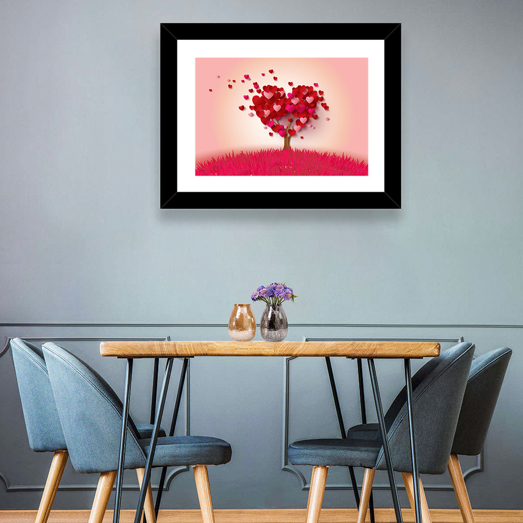 Whimsical Heart Tree Illustration Wall Art