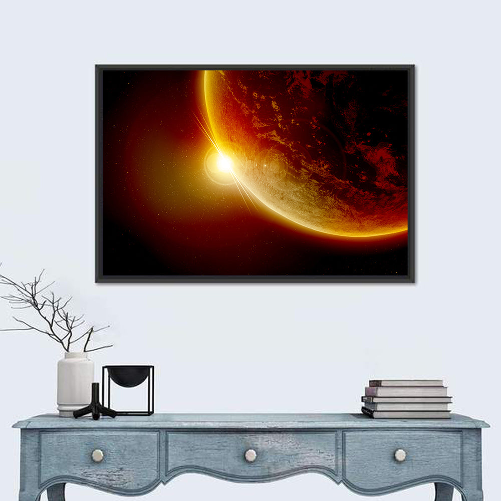 Red Planet Sunrise Limb Flare Wall Art