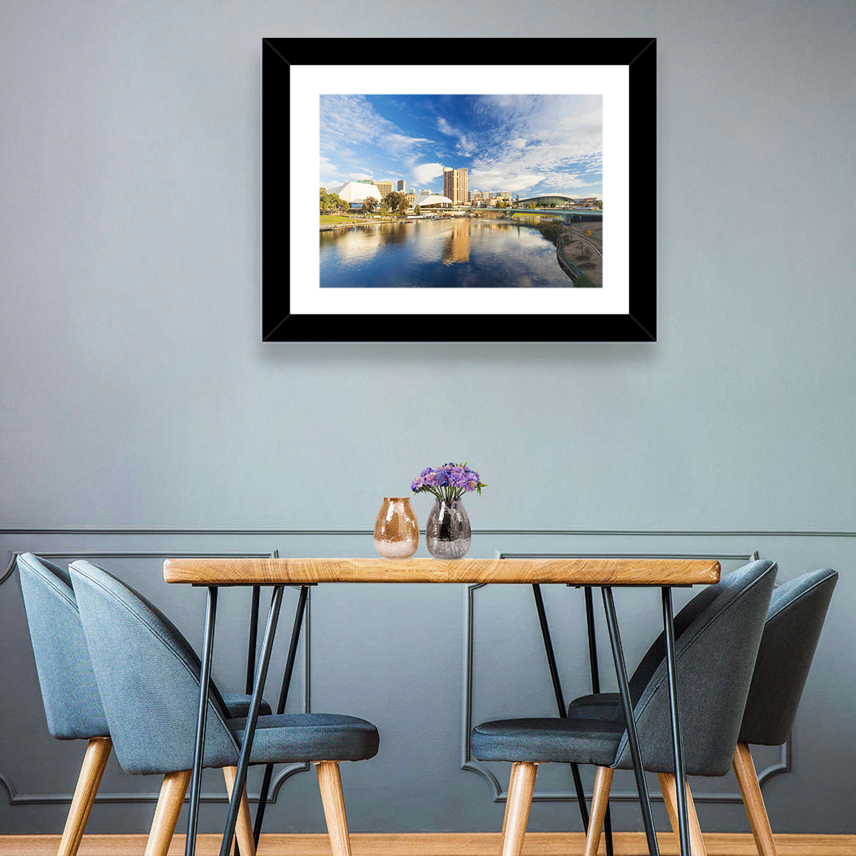 Adelaide River Torrens Skyline Wall Art in a room, landscape