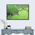 Meandering Stream Over Farmland Wall Art