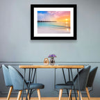 Overwater Bungalows at Sunset Wall Art