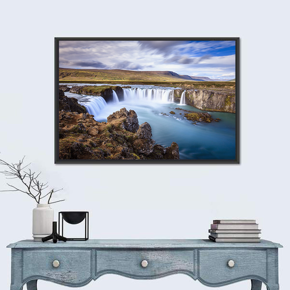 Goðafoss Waterfall, Iceland Wall Art in a room, landscape