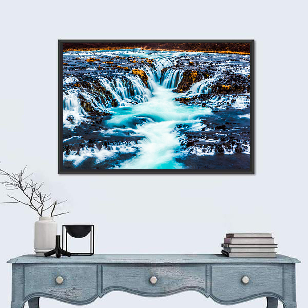 Bruarfoss Multi Tier Waterfall Wall Art in a room, landscape
