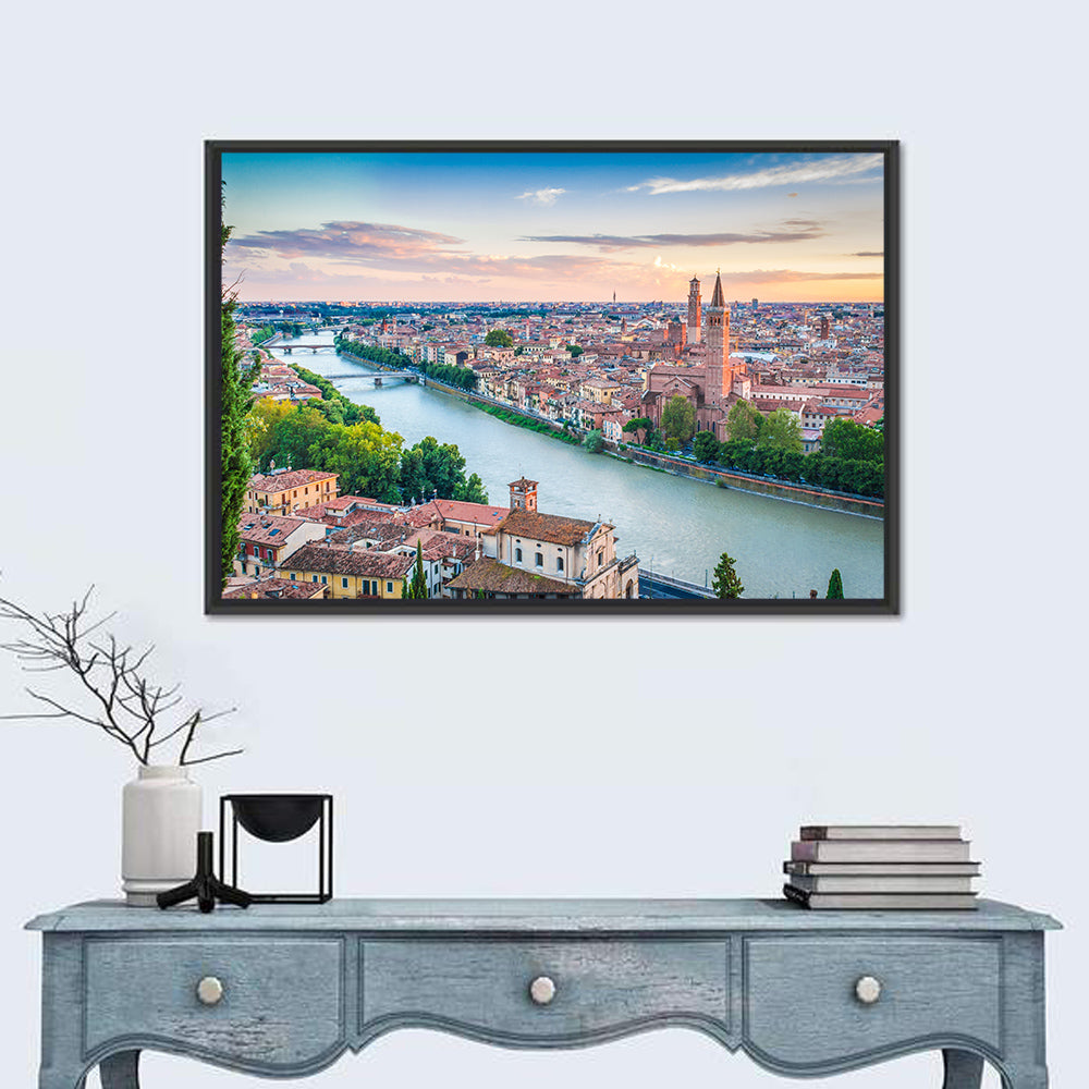 Verona Riverbend at Golden Hour Wall Art