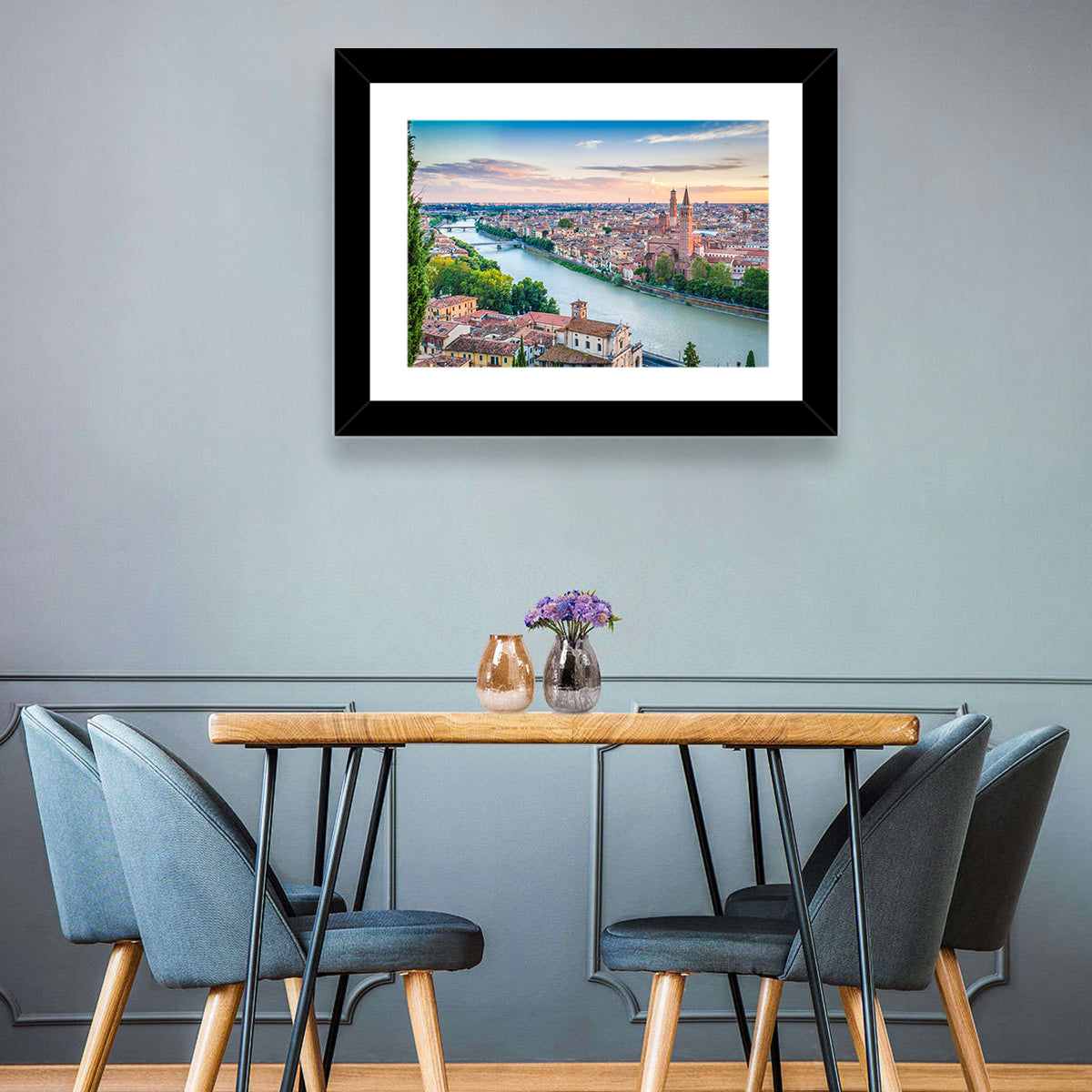 Verona Riverbend at Golden Hour Wall Art