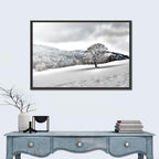 Solitary Snowy Tree Landscape Wall Art