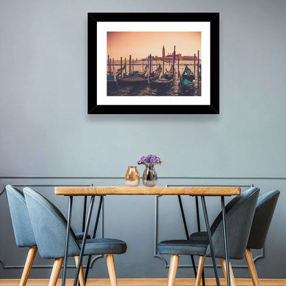 Gondolas In Canal Wall Art