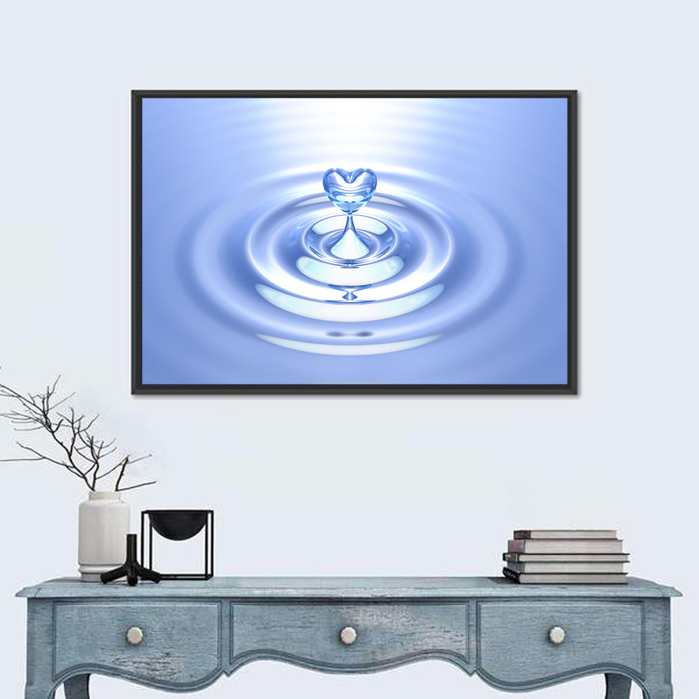 Heart-shaped Water Droplet Wall Art in a room, landscape