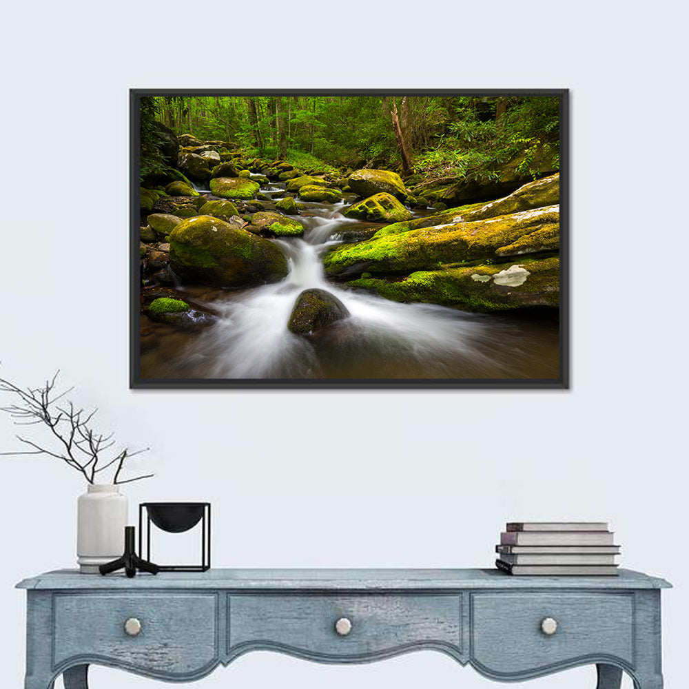 Mossy Forest Stream Wall Art