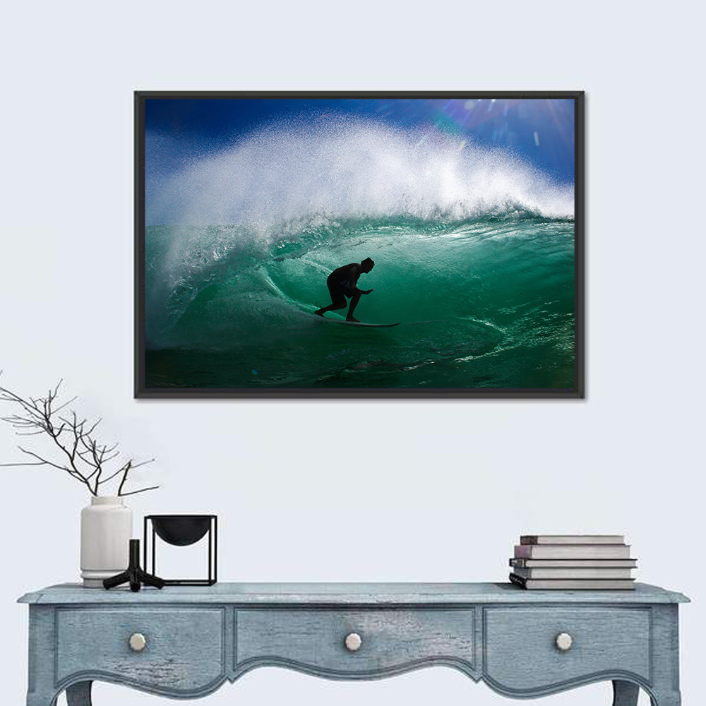 Surfer Inside Barrel Wall Art