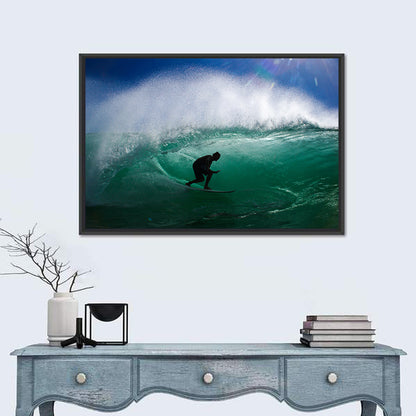 Surfer Inside Barrel Wall Art