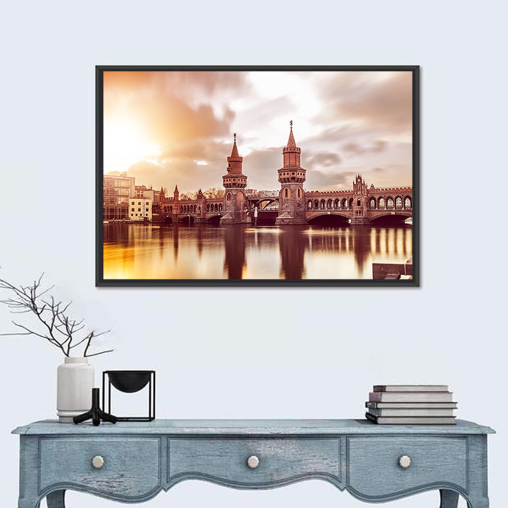 Oberbaumbruecke Sunset Reflection Berlin Wall Art