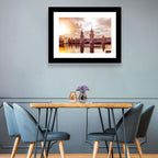 Oberbaumbruecke Sunset Reflection Berlin Wall Art