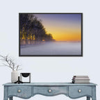 Winter Fog at Sunset Wall Art