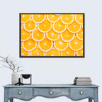 Orange Slice Grid Pattern Wall Art
