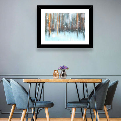 Snowy Abstract Forest Wall Art