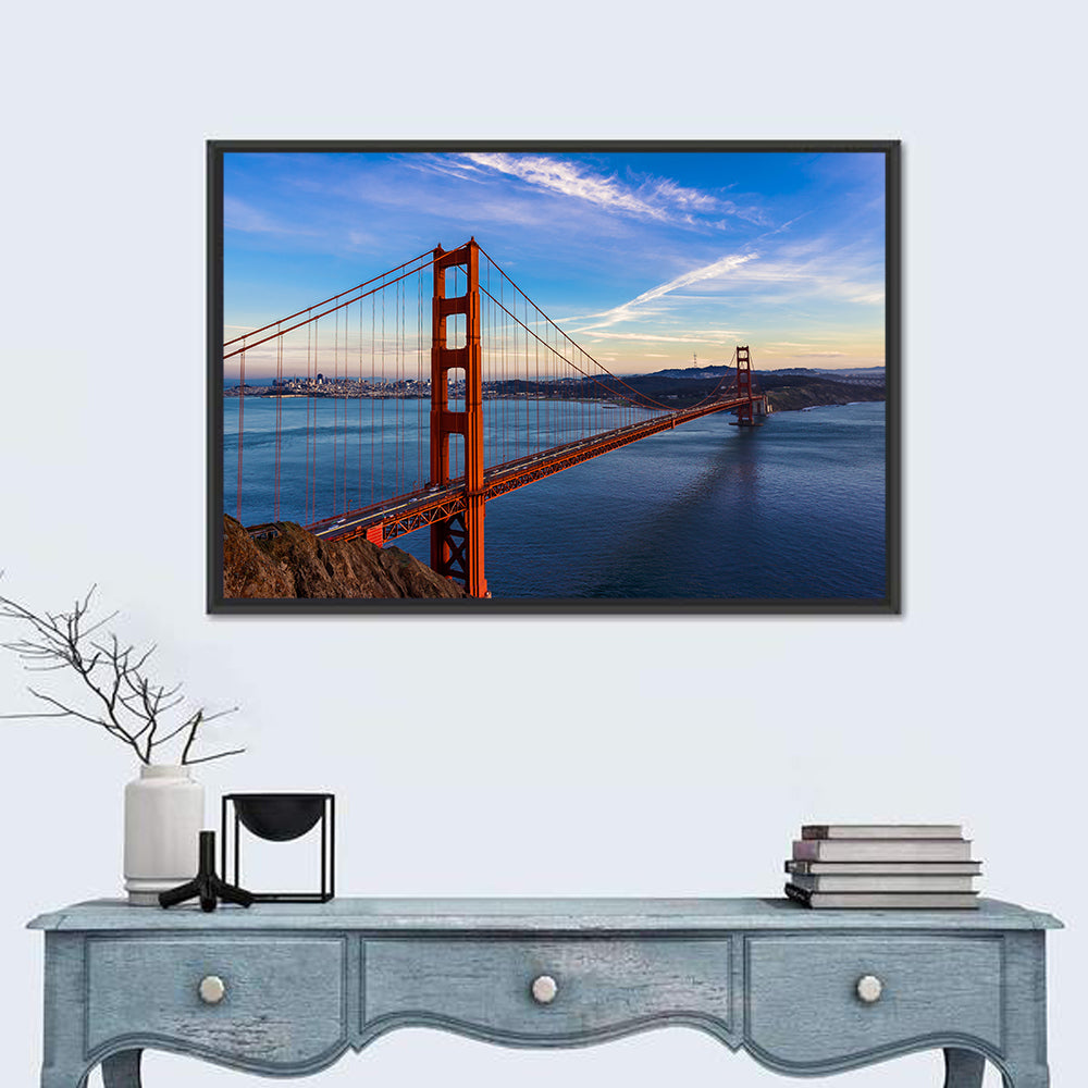 Golden Gate Bridge at Golden Hour Wall Art