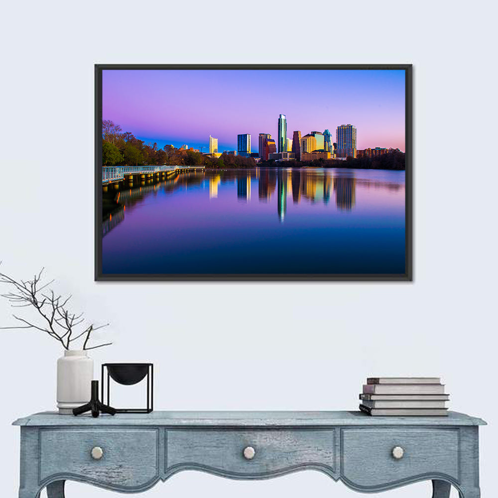 Austin Skyline Reflection at Twilight Wall Art