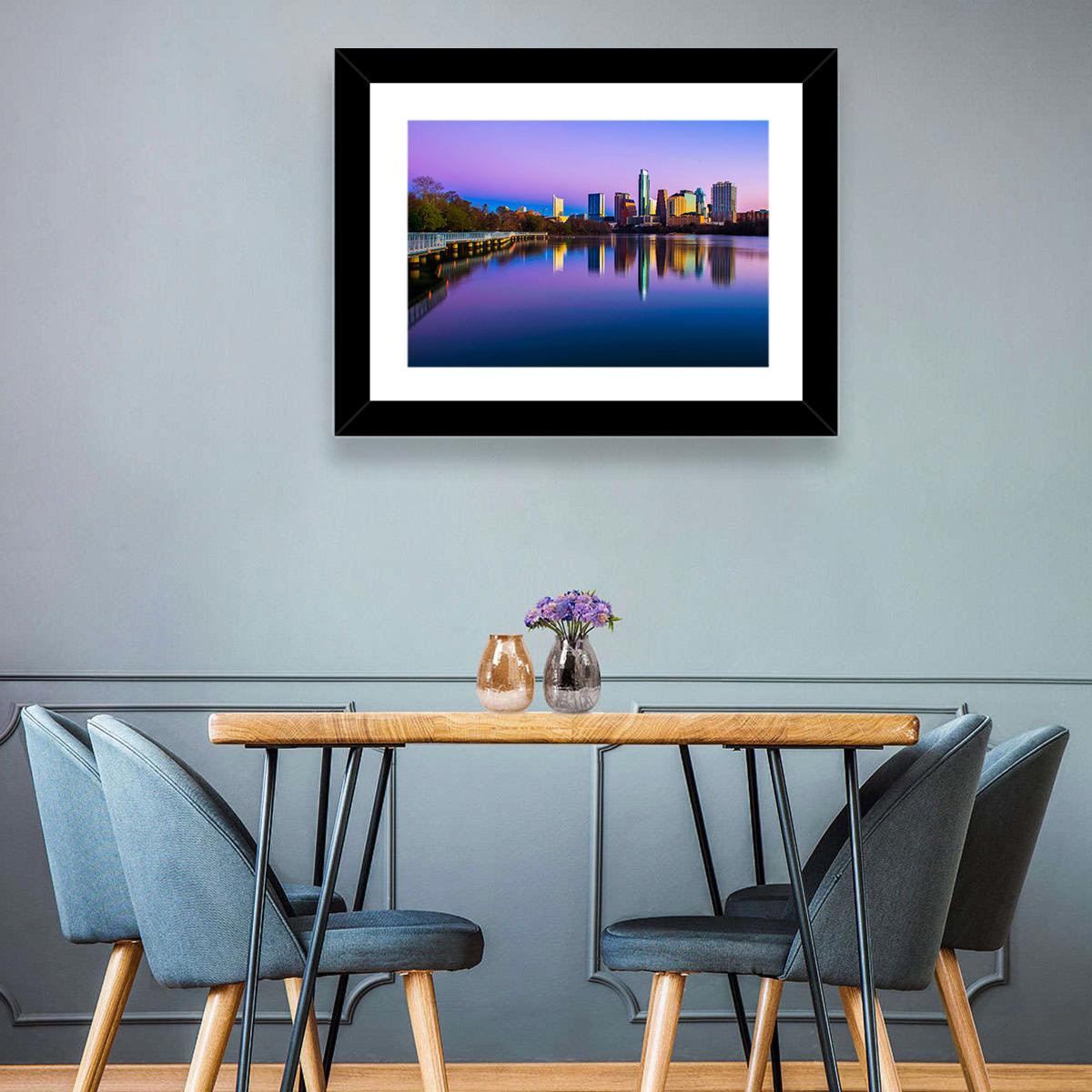 Austin Skyline Reflection at Twilight Wall Art
