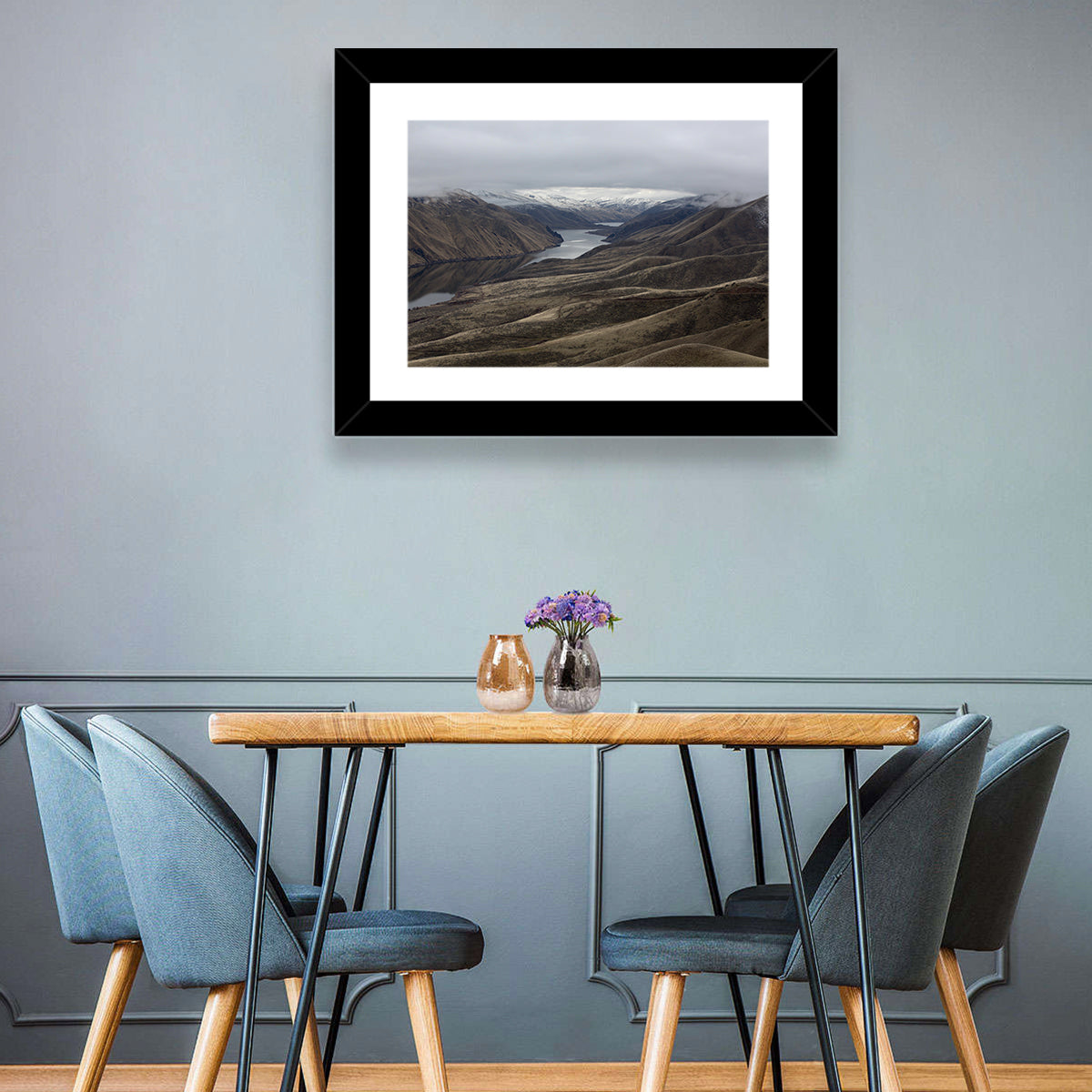 Snow-dusted Snake River Canyon Wall Art in a room, landscape