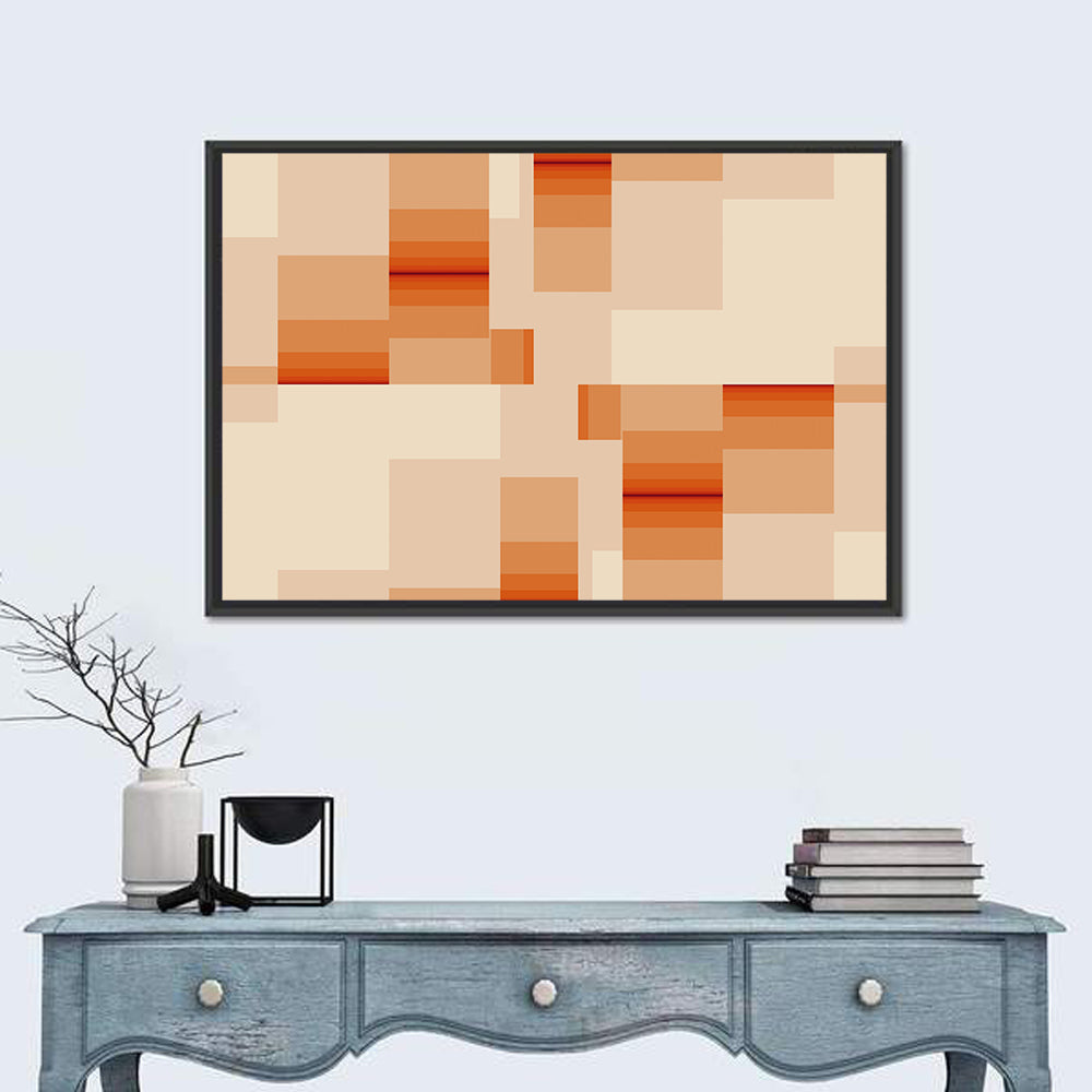Minimalist Aerial Farm Fields Wall Art in a room, landscape