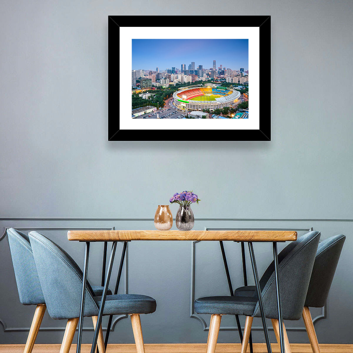 Beijing Stadium & Cityscape Wall Art