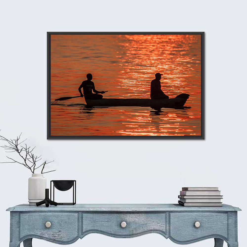 Sailing Boat at Sunset Wall Art