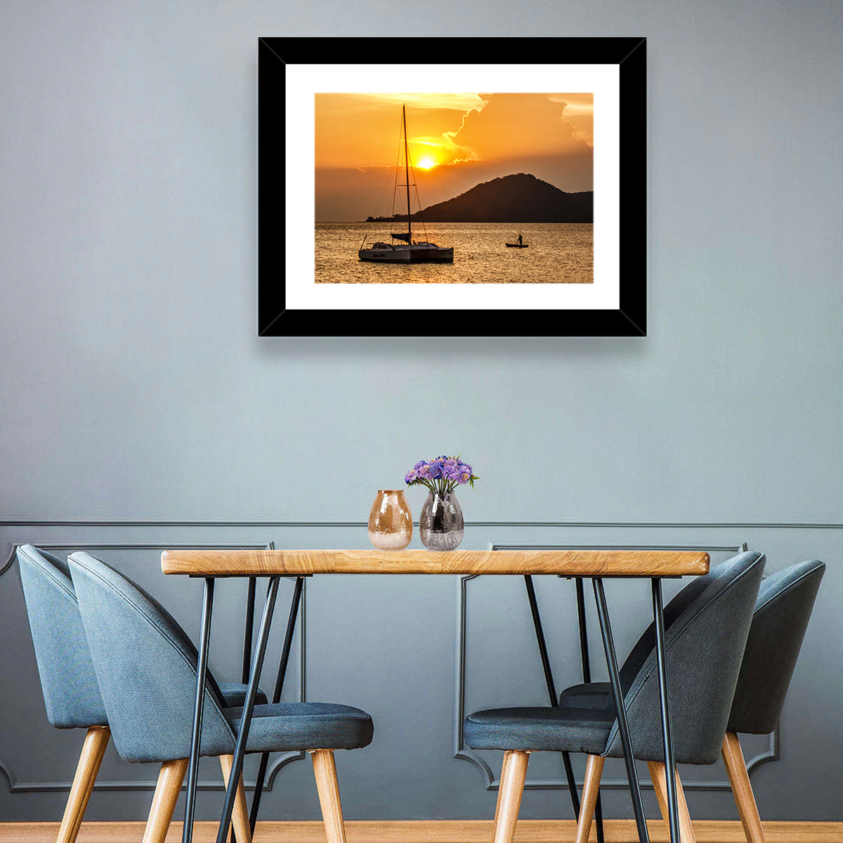 Mama Afrika Sunset, Lake Malawi Wall Art in a room, landscape