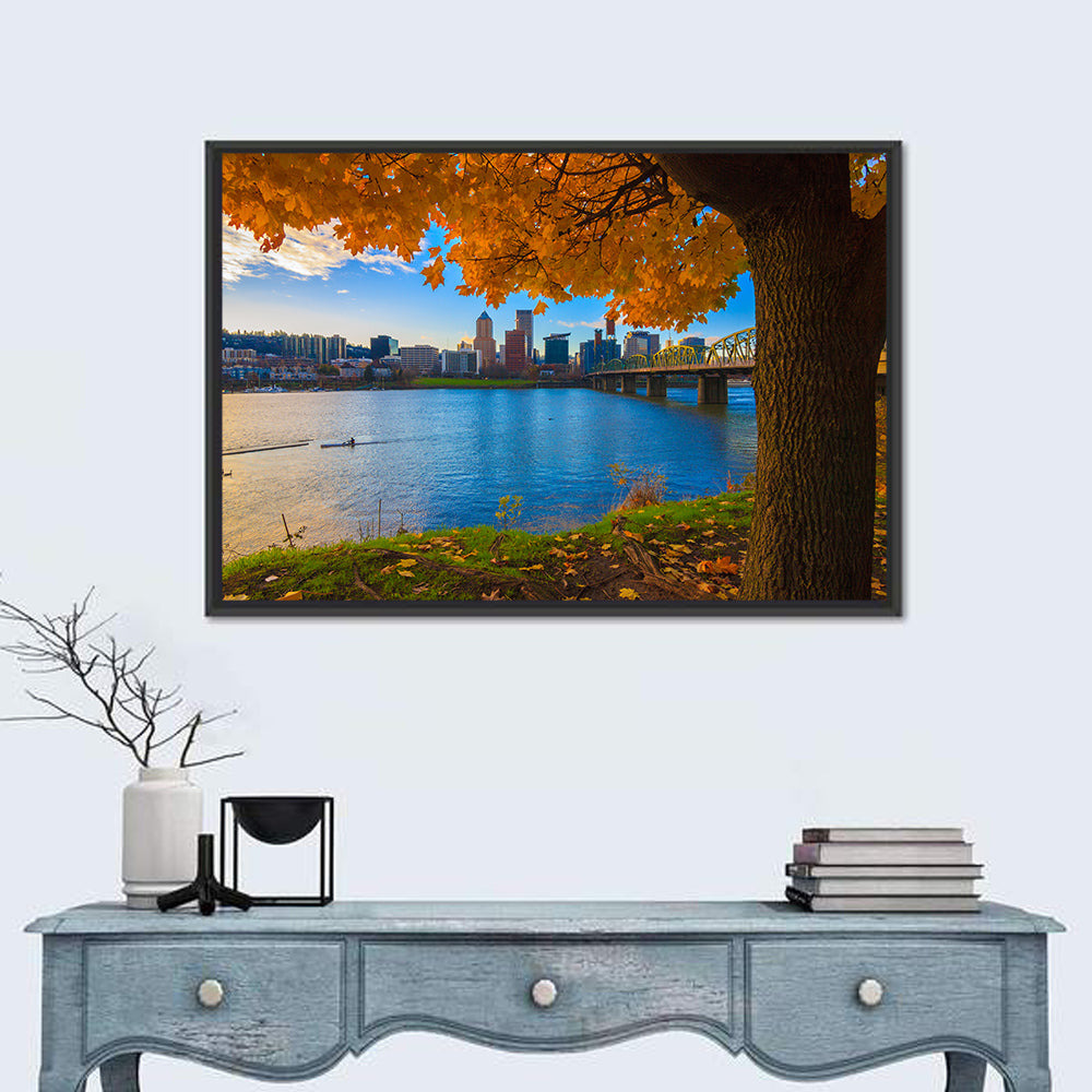 Willamette River at Golden Hour Wall Art